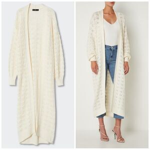 Mango Long Cardigan Coatigan Openwork New